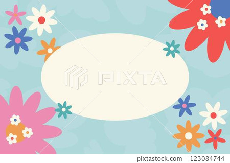 Easter Poster Horizontal Frame Border Background  123084744