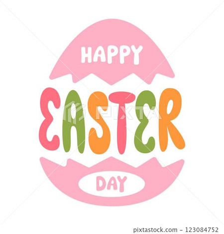 Happy Easter Day Typography White Background  123084752