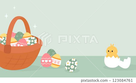 Easter Poster Panoramic Frame Border Background  123084761