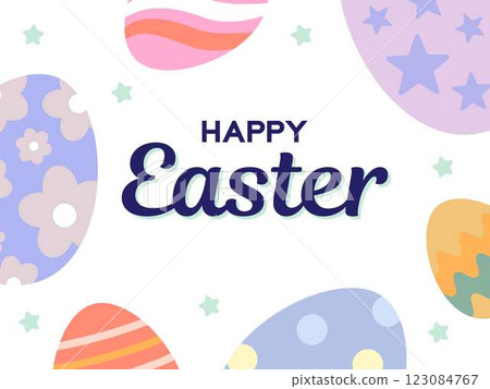 Happy Easter Egg Hunting Poster Horizontal Banner  123084767