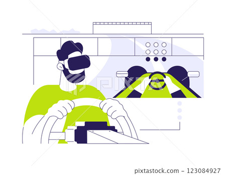 VR in entertainment abstract concept vector illustration. 123084927