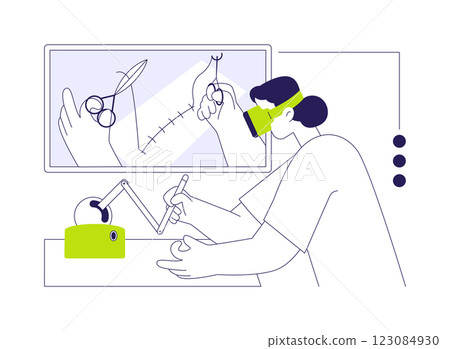 Learn surgery in VR abstract concept vector illustration. 123084930