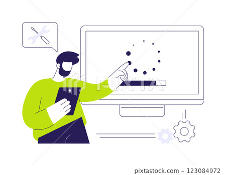 Remote troubleshooting abstract concept vector illustration. 123084972