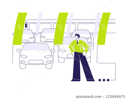 Used car dealership abstract concept vector illustration. Used car dealership abstract concept vector illustration. 123084973