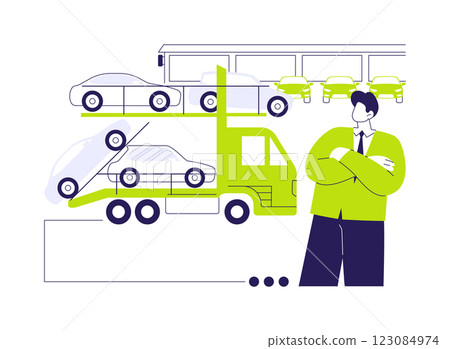 Car hauler abstract concept vector illustration. Car hauler abstract concept vector illustration. 123084974