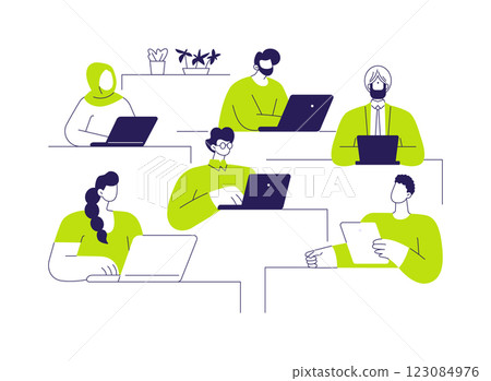 Equality at a workplace abstract concept vector illustration. 123084976
