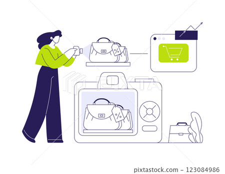 Promoting online shop abstract concept vector illustration. 123084986