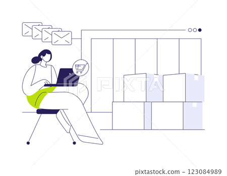 Receiving orders online abstract concept vector illustration. 123084989