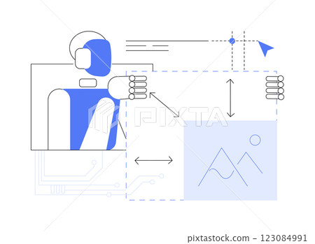 AI-Enhanced Image Resizing abstract concept vector illustration. 123084991