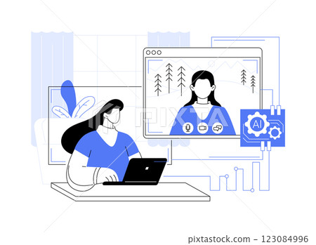 AI-Powered Virtual Backgrounds abstract concept vector illustration. AI-Powered Virtual Backgrounds abstract concept vector illustration. 123084996