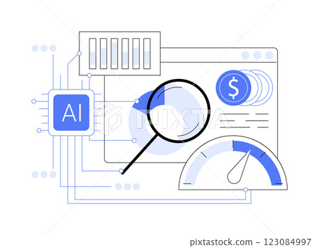 AI-Enhanced Sales Analytics abstract concept vector illustration. 123084997