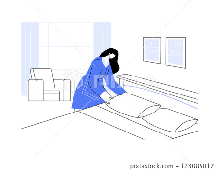 Guesthouse preparation isolated cartoon vector illustrations. Guesthouse preparation isolated cartoon vector illustrations. 123085017