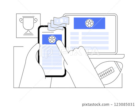 Sport betting app isolated cartoon vector illustrations. Sport betting app isolated cartoon vector illustrations. 123085031
