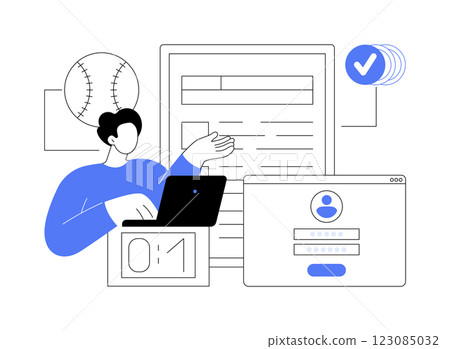 Sport betting license isolated cartoon vector illustrations. Sport betting license isolated cartoon vector illustrations. 123085032