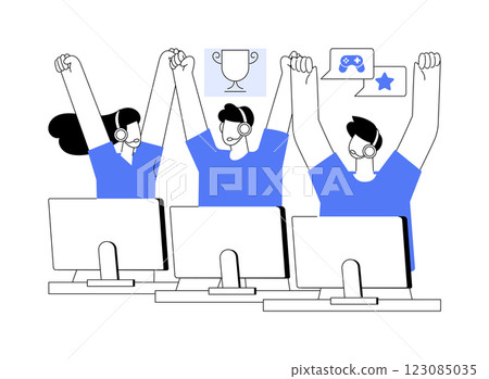 Create e-sport team isolated cartoon vector illustrations. 123085035