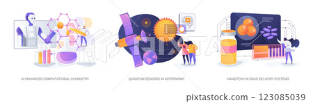 Cutting-Edge Innovations in Science and Medicine abstract concept vector illustrations. 123085039