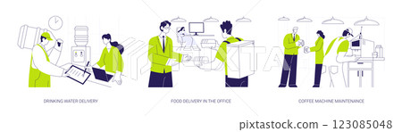 Office delivery service abstract concept vector illustrations. Office delivery service abstract concept vector illustrations. 123085048