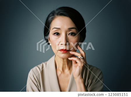 Senior woman looking intently (AI-generated image) 123085151