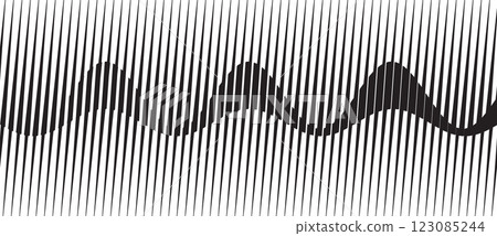 Abstract art geometric background with vertical lines. Optical illusion with waves and transition. Abstract art geometric background with vertical lines. Optical illusion with waves and transition. 123085244