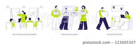 Employee education abstract concept vector illustrations. Employee education abstract concept vector illustrations. 123085307