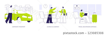Financial benefits for company workers abstract concept vector illustrations. Financial benefits for company workers abstract concept vector illustrations. 123085308