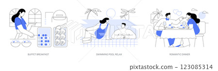 Luxury resort isolated cartoon vector illustrations se Luxury resort isolated cartoon vector illustrations se 123085314