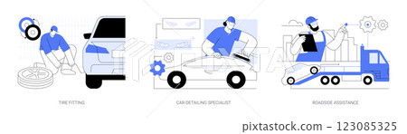 Car repair service isolated cartoon vector illustrations se Car repair service isolated cartoon vector illustrations se 123085325