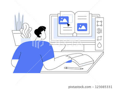 Layout designer isolated cartoon vector illustrations. 123085331