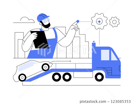 Roadside assistance isolated cartoon vector illustrations. Roadside assistance isolated cartoon vector illustrations. 123085353