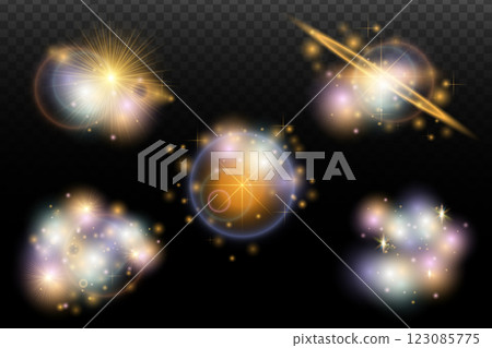 glowing bright stars in dark space 123085775