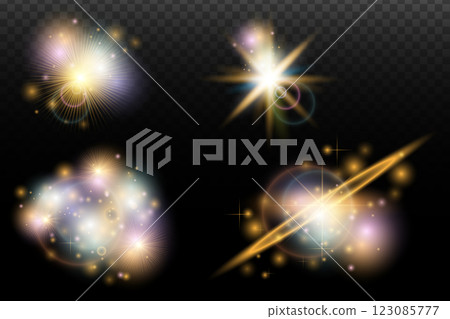 set of glowing stars 123085777