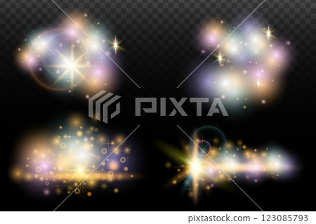 transparent sparkling disco ball with sparks 123085793