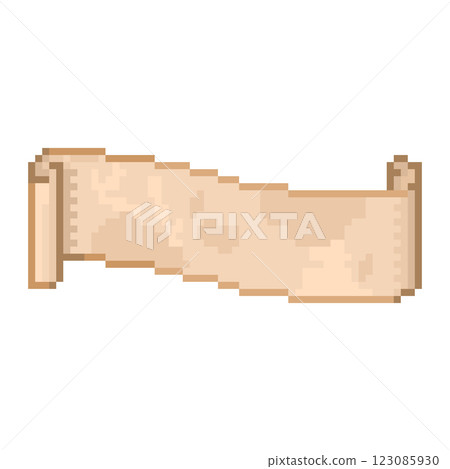 Pixel illustration of an old paper scroll 123085930