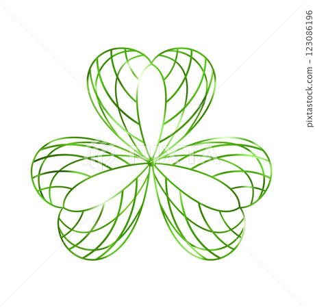 Outline Clover leaf icon. Three leaves logo. Luxury Green floral symbol. Outline Clover leaf icon. Three leaves logo. Luxury Green floral symbol. 123086196