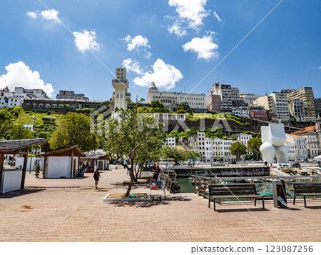 The lower part of town Cidade Baixa connected with the upper part Cidade Alta by the elevator Elevador Lacerda The lower part of town Cidade Baixa connected with the upper part Cidade Alta by the elevator Elevador Lacerda 123087256