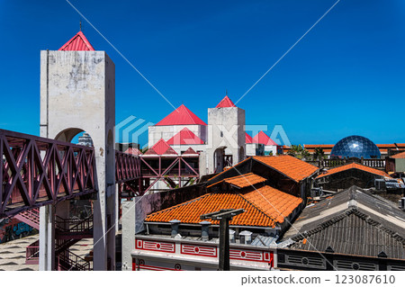 Traditional houses at Dragao do Mar, famous cultural center and tourist attraction in Fortaleza, Ceara, Brazil 123087610