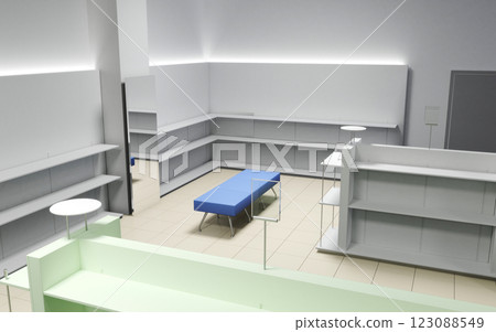 commercial premises, shop, interior visualization, 3D illustration commercial premises, shop, interior visualization, 3D illustration 123088549