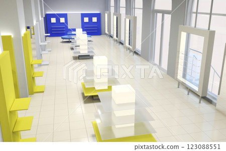commercial premises, shop, interior visualization, 3D illustration commercial premises, shop, interior visualization, 3D illustration 123088551