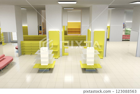 commercial premises, shop, interior visualization, 3D illustration 123088563