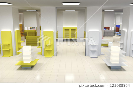 commercial premises, shop, interior visualization, 3D illustration commercial premises, shop, interior visualization, 3D illustration 123088564