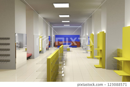commercial premises, shop, interior visualization, 3D illustration commercial premises, shop, interior visualization, 3D illustration 123088571