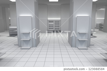 commercial premises, shop, interior visualization, 3D illustration commercial premises, shop, interior visualization, 3D illustration 123088584