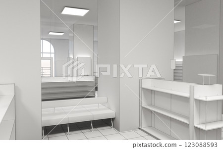 commercial premises, shop, interior visualization, 3D illustration 123088593