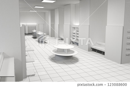 commercial premises, shop, interior visualization, 3D illustration commercial premises, shop, interior visualization, 3D illustration 123088600