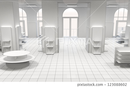commercial premises, shop, interior visualization, 3D illustration 123088602