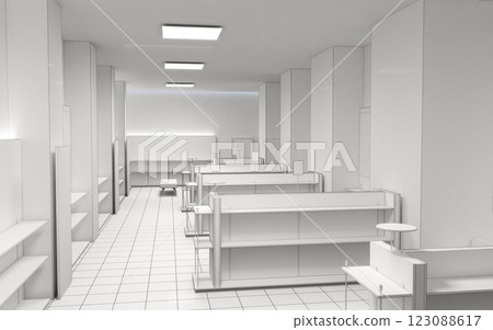 commercial premises, shop, interior visualization, 3D illustration commercial premises, shop, interior visualization, 3D illustration 123088617