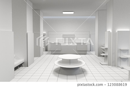 commercial premises, shop, interior visualization, 3D illustration commercial premises, shop, interior visualization, 3D illustration 123088619