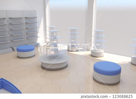 commercial premises, shop, interior visualization, 3D illustration 123088625