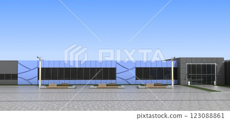 3d render exterior mall, exterior visualization, 3D illustration 123088861