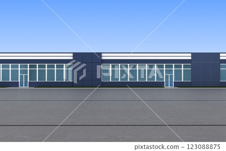 3d render exterior mall, exterior visualization, 3D illustration 123088875